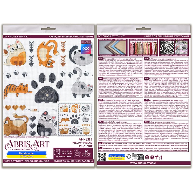 Cross-stitch kits Meow-meow