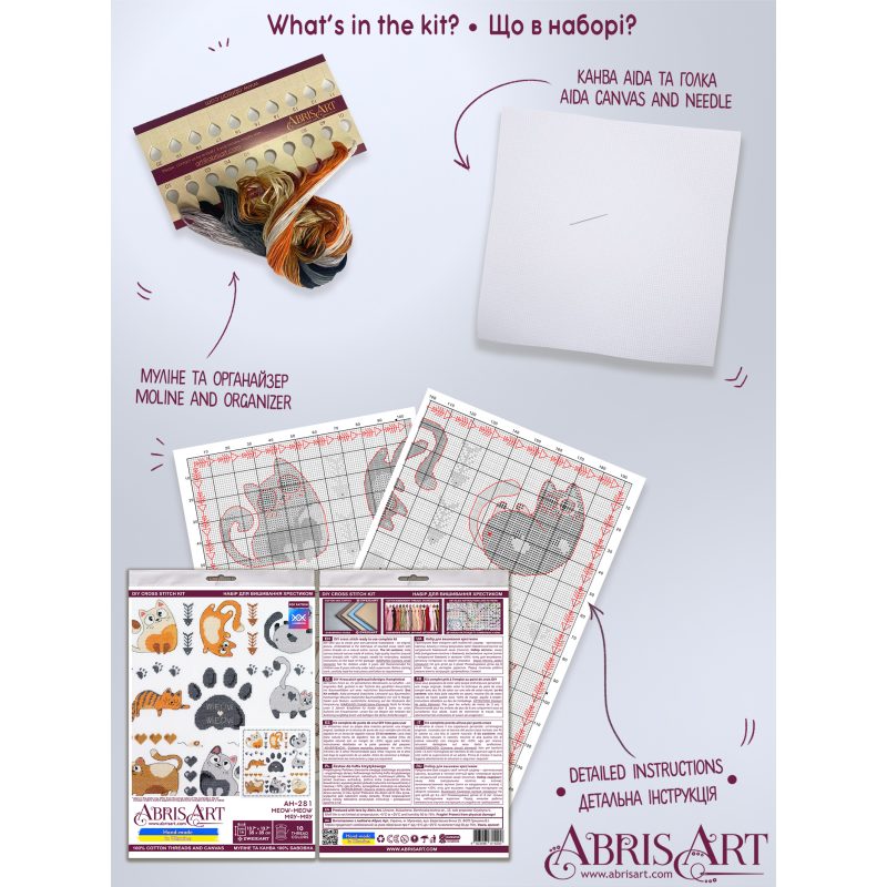 Cross-stitch kits Meow-meow