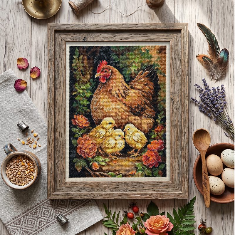 Cross-stitch kits Hen in the Yard
