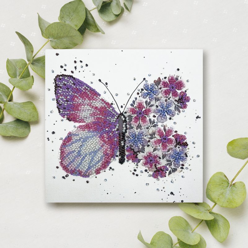 Mini Bead embroidery kit Pink wings