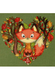 Mini Bead embroidery kit Red fox