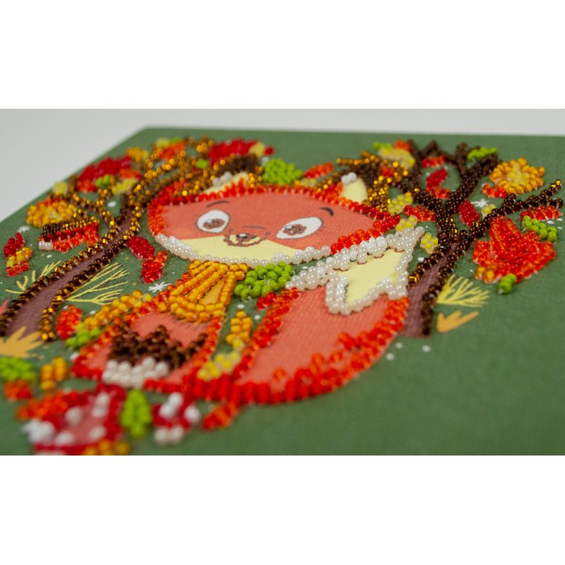 Mini Bead embroidery kit Red fox