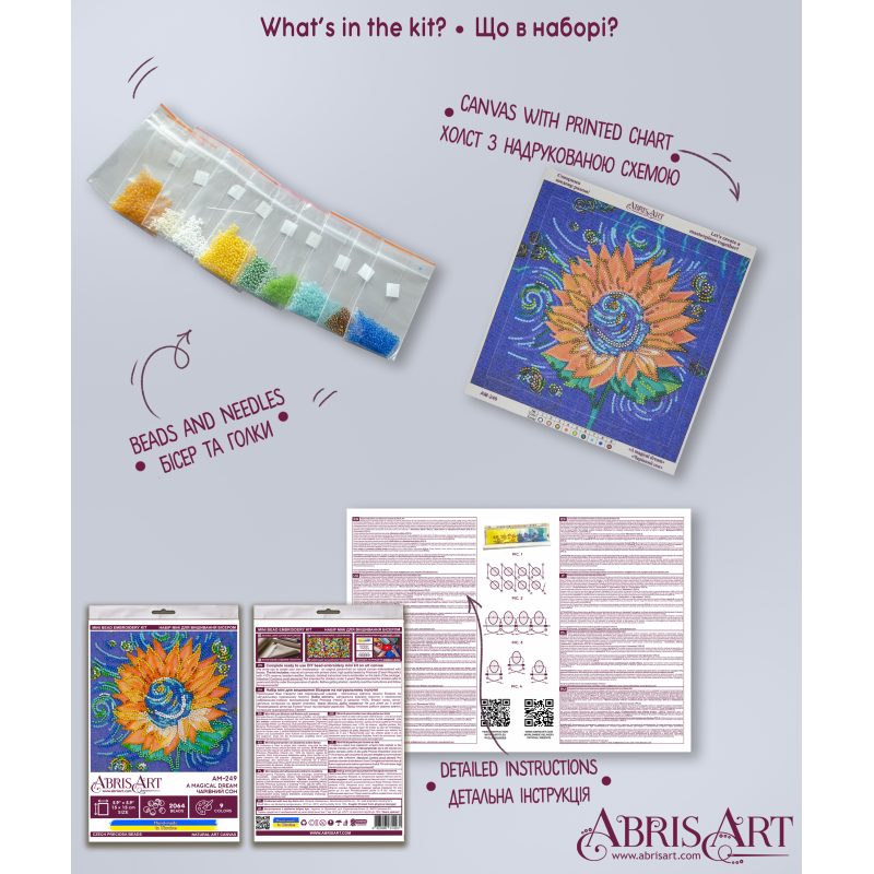Mini Bead embroidery kit A magical dream