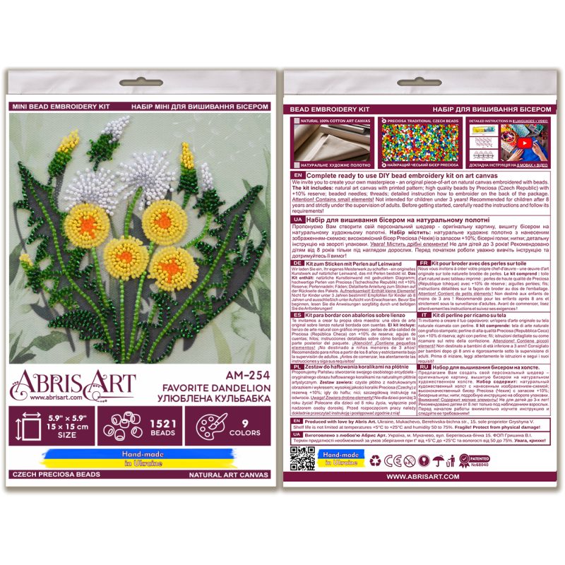 Mini Bead embroidery kit Favorite dandelion
