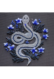 Mini Bead embroidery kit Silver serpentine