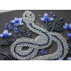Mini Bead embroidery kit Silver serpentine