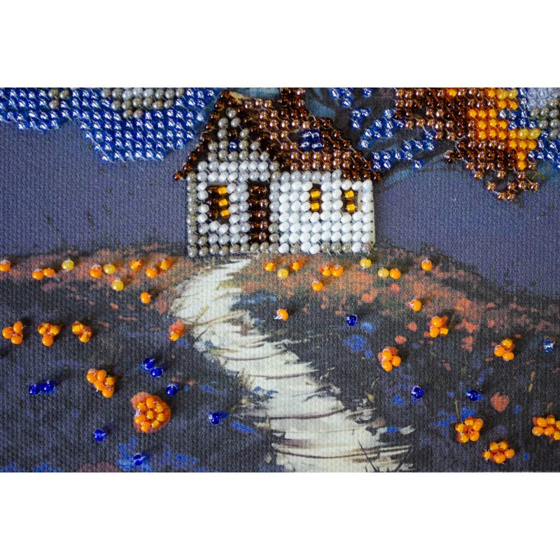 Mini Bead embroidery kit Cottage Beneath the Clouds
