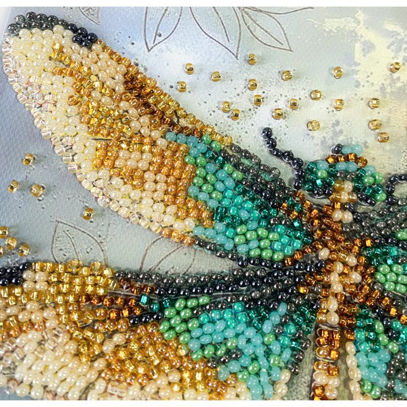 Mini Bead embroidery kit Emerald wings