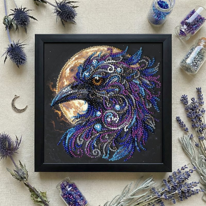 Mini Bead embroidery kit Amber gaze