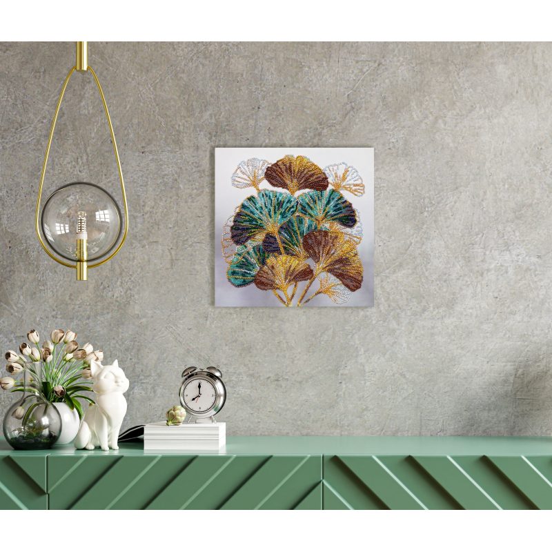 Mid-sized bead embroidery kit Emerald branch