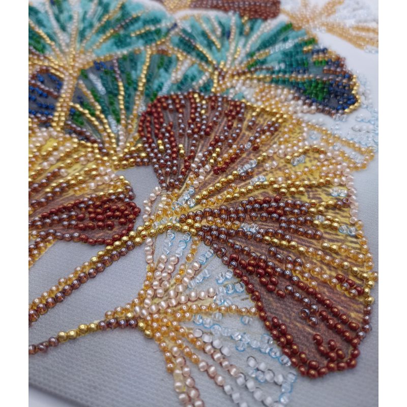 Mid-sized bead embroidery kit Emerald branch