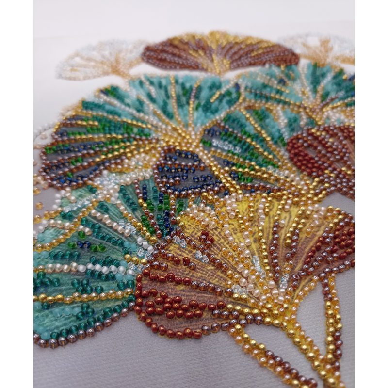 Mid-sized bead embroidery kit Emerald branch
