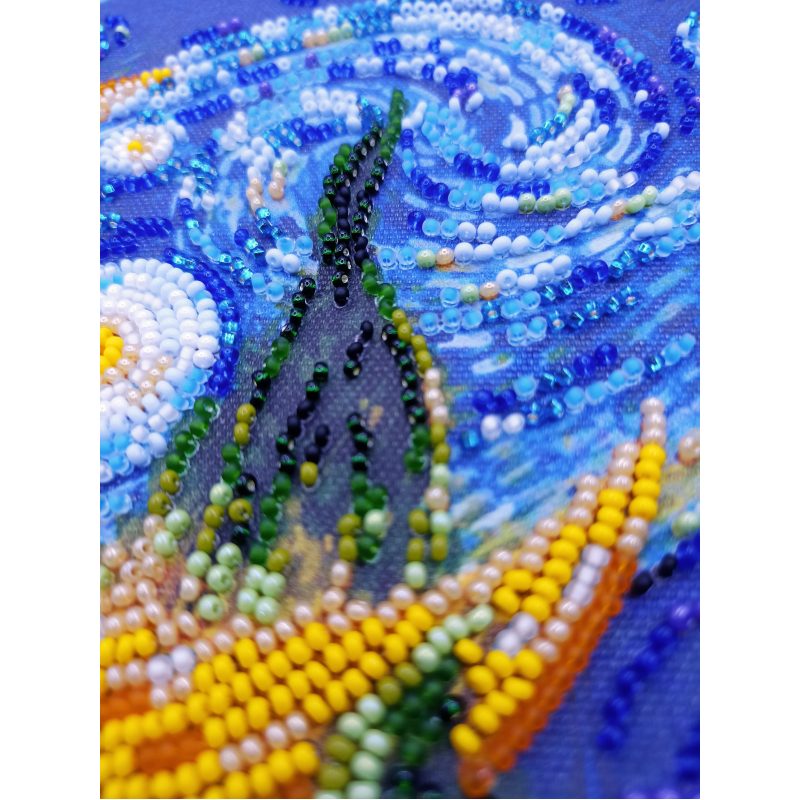 Mid-sized bead embroidery kit Cypress moon