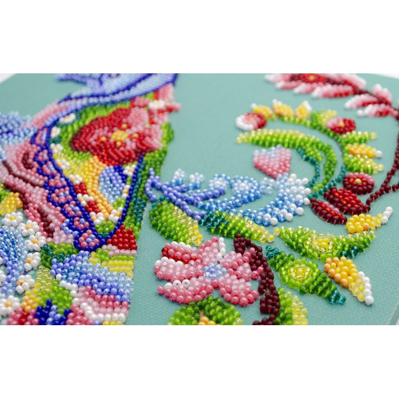 Mid-sized bead embroidery kit Spring bird