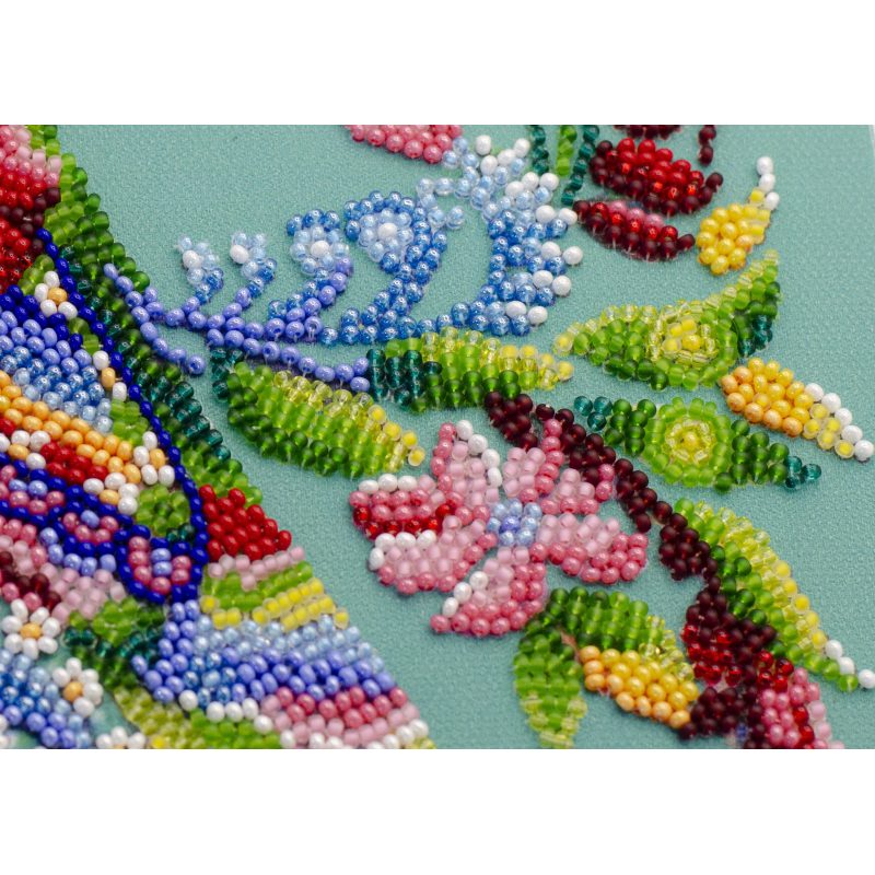 Mid-sized bead embroidery kit Spring bird