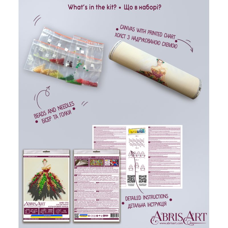 Mid-sized bead embroidery kit Color dance