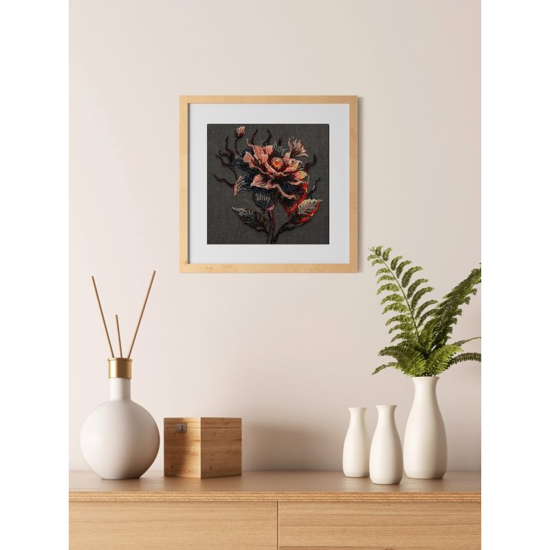 Mid-sized bead embroidery kit Flower of the night