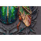 Mid-sized bead embroidery kit Emerald beetle