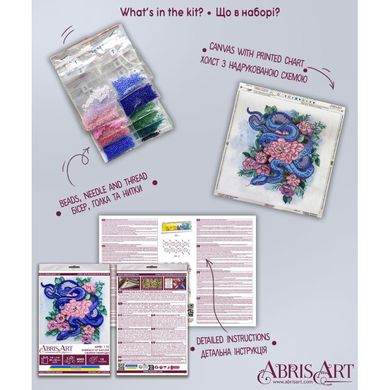 Mid-sized bead embroidery kit Embrace of nature