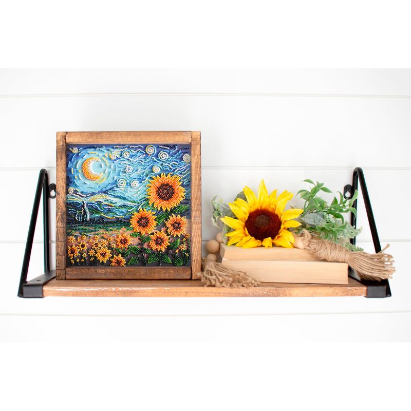 Mid-sized bead embroidery kit Sunflowers in night’s embrace