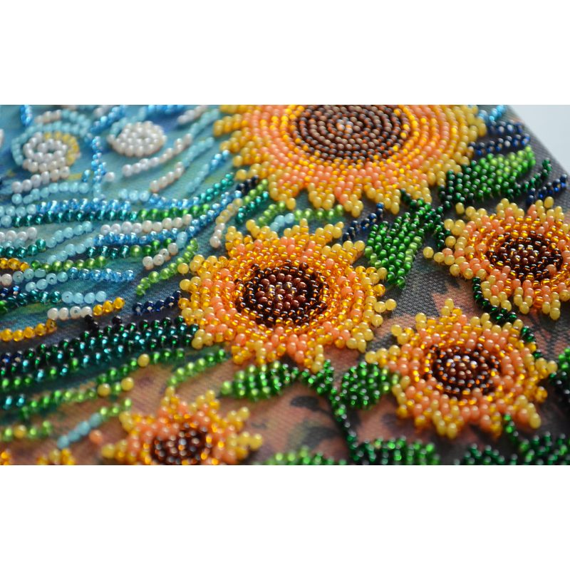Mid-sized bead embroidery kit Sunflowers in night’s embrace
