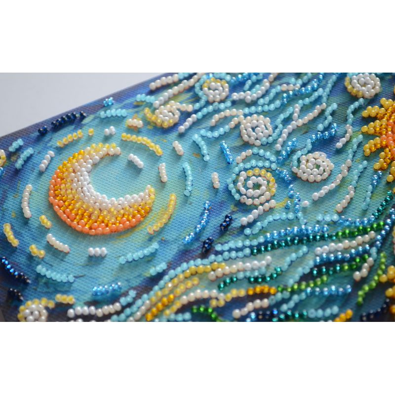 Mid-sized bead embroidery kit Sunflowers in night’s embrace