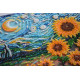 Mid-sized bead embroidery kit Sunflowers in night’s embrace