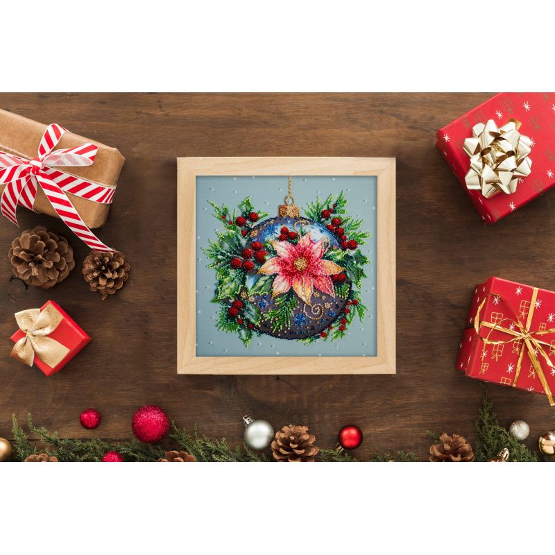 Mid-sized bead embroidery kit Christmas glow