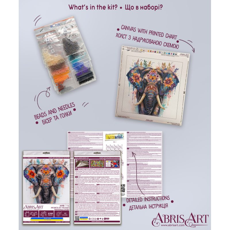 Mid-sized bead embroidery kit Secrets of the east