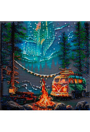 Mid-sized bead embroidery kit Camping under the stars
