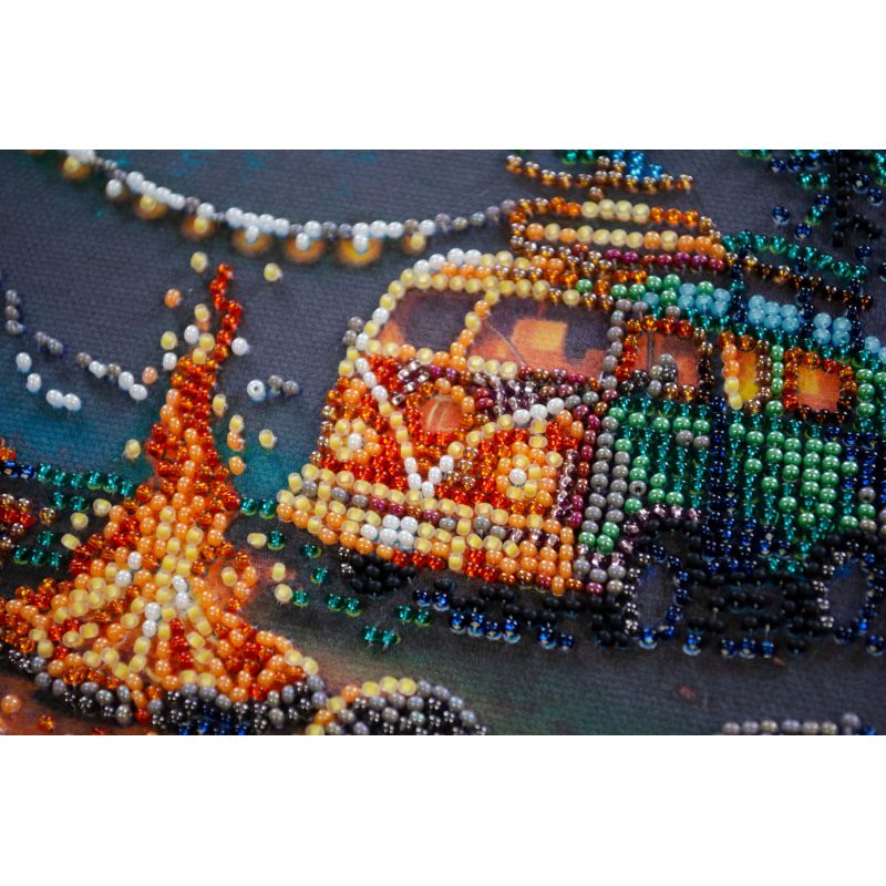 Mid-sized bead embroidery kit Camping under the stars