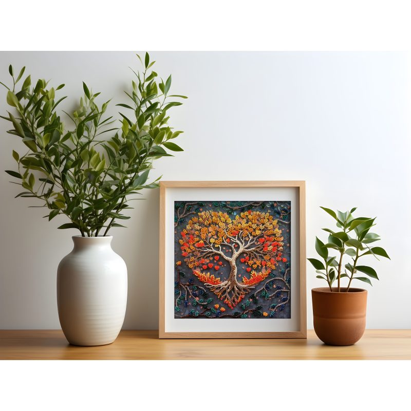 Mid-sized bead embroidery kit Warm feelings