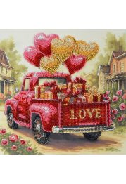 Mid-sized bead embroidery kit Gift Love