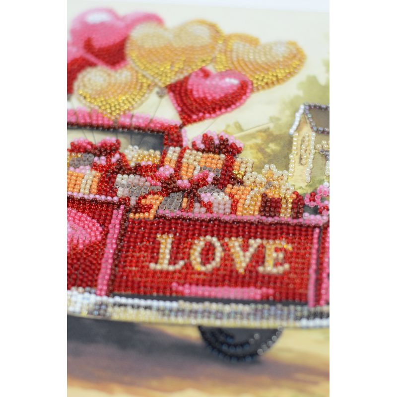 Mid-sized bead embroidery kit Gift Love