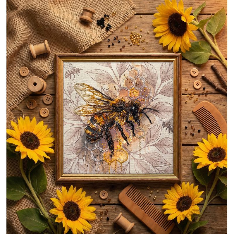 Mid-sized bead embroidery kit Golden honey