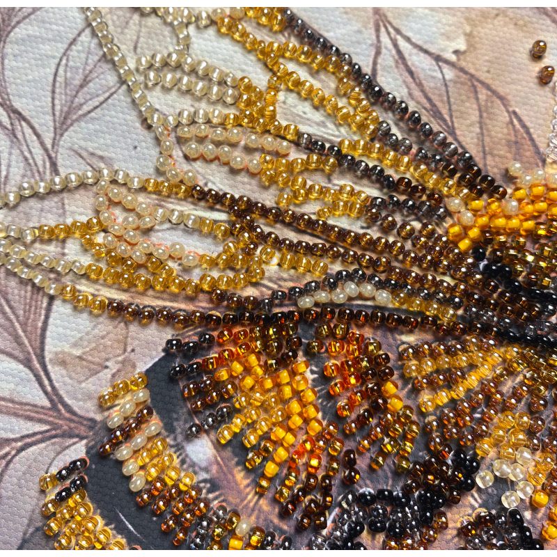 Mid-sized bead embroidery kit Golden honey