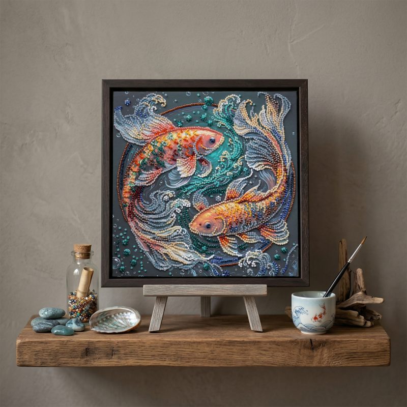 Mid-sized bead embroidery kit Dancing among the waves