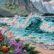Mid-sized bead embroidery kit Blue Lagoon