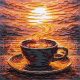 Mid-sized bead embroidery kit Fragrant Coffee