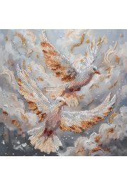 Mid-sized bead embroidery kit Dance of Doves