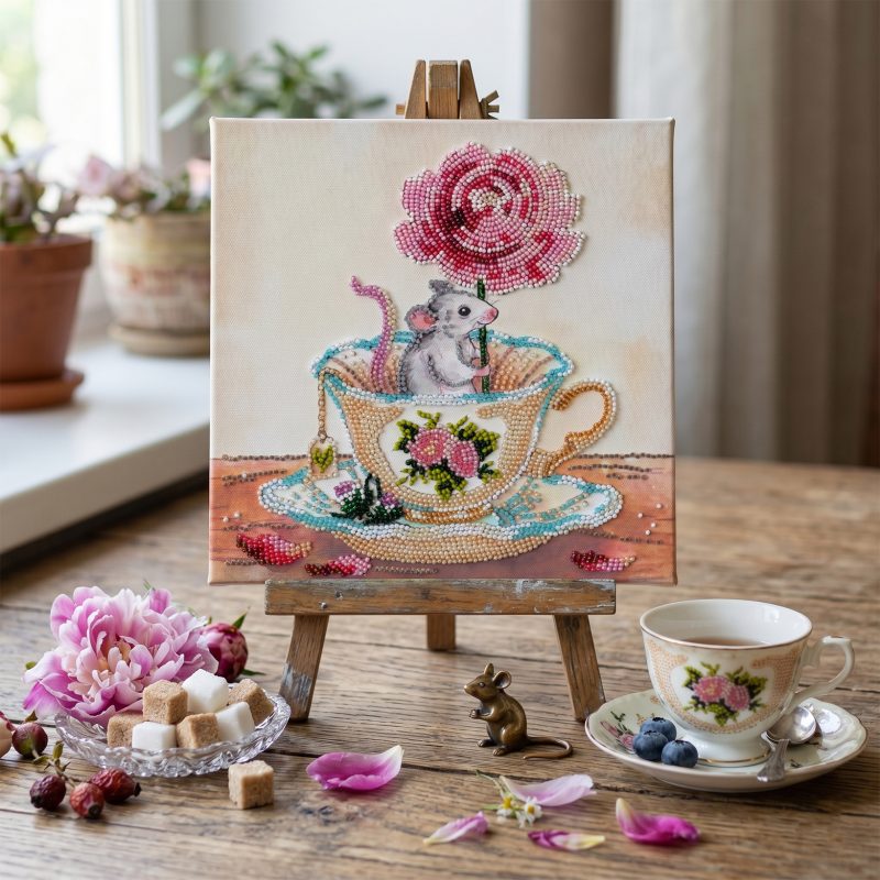 Mid-sized bead embroidery kit A touch of spring