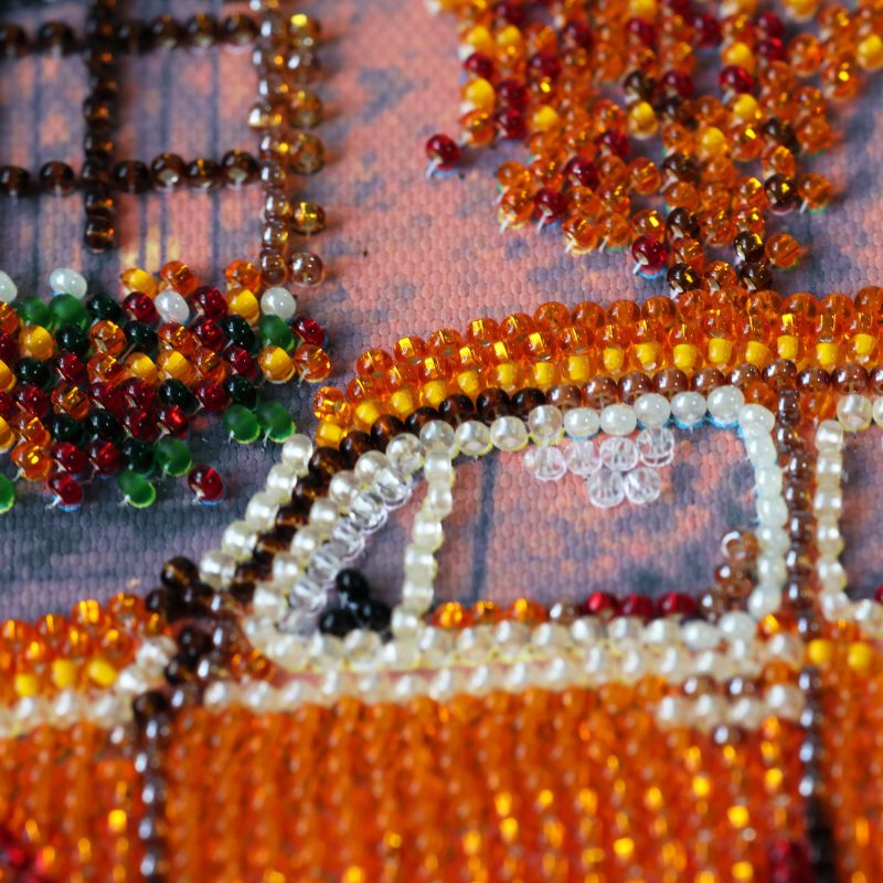 Mid-sized bead embroidery kit Autumn Neighborhood