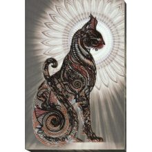 Bead Embroidery Kit on Art Canvas "Bast in the night"