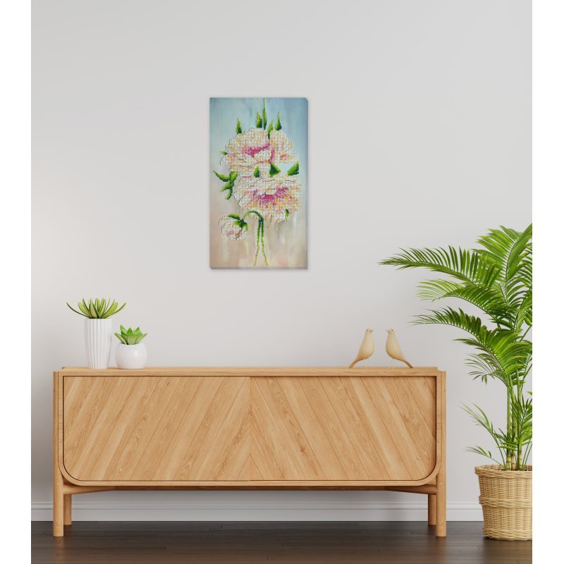 Main Bead Embroidery Kit White peonies