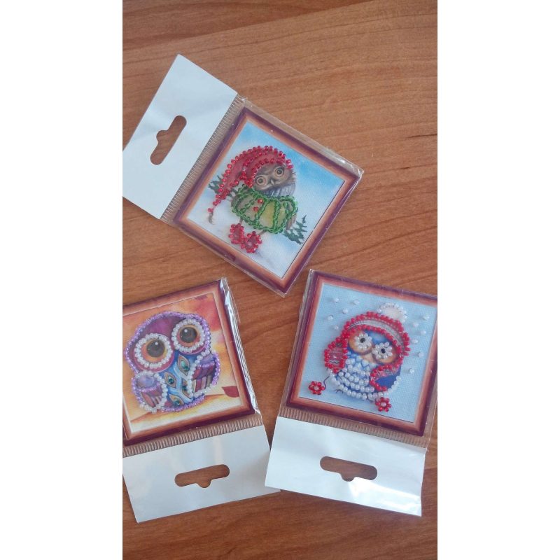 Mini Magnets Bead embroidery kit Owl – 2