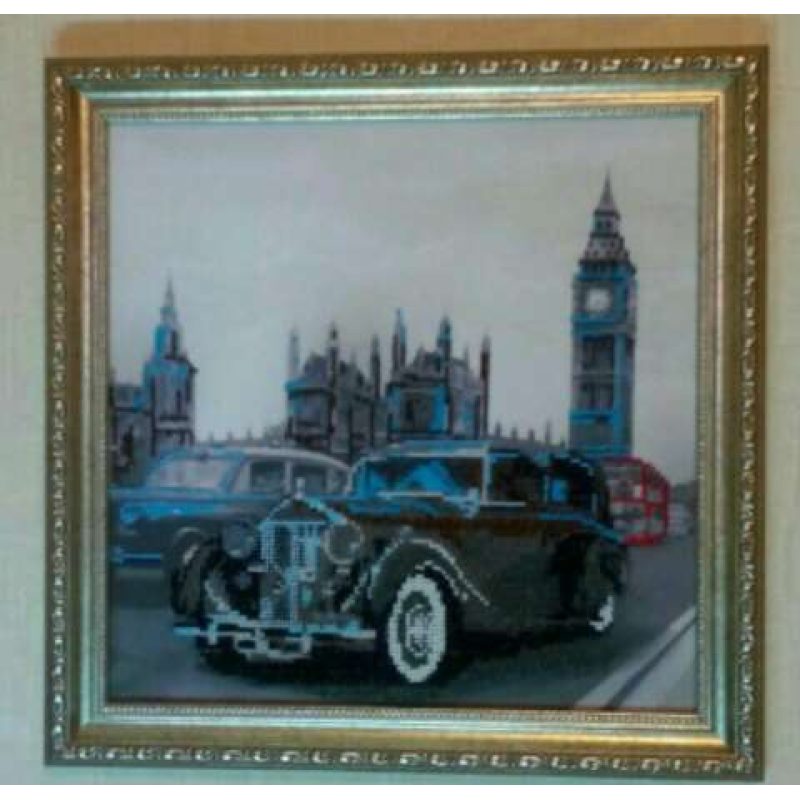 Charts on artistic canvas Auto retro monocrome