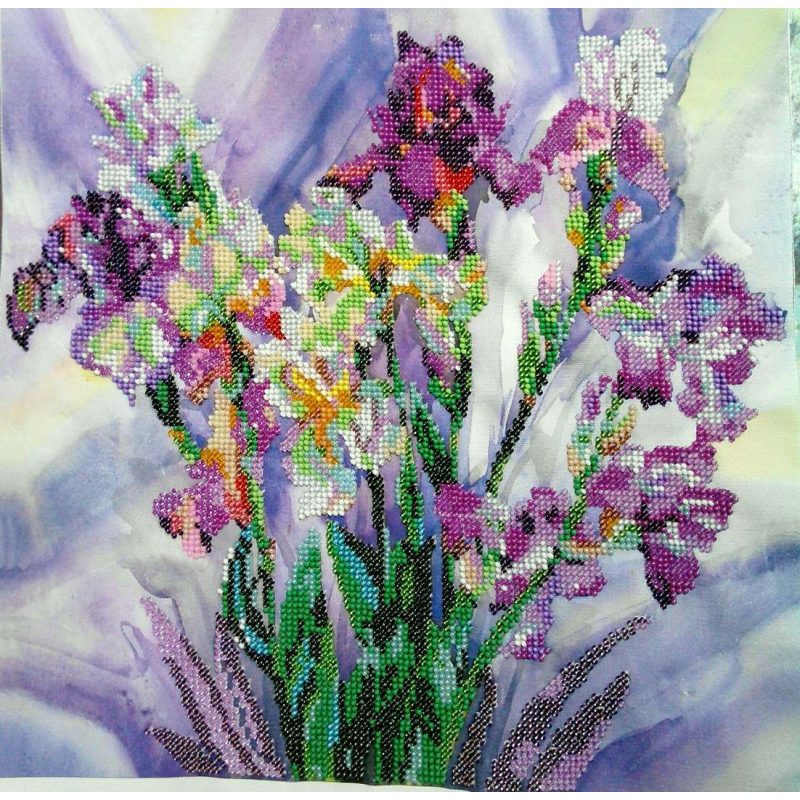 Charts on artistic canvas Aquarelle Irises