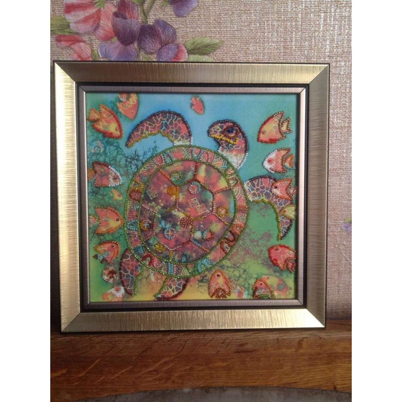 Charts on artistic canvas Sea turtle