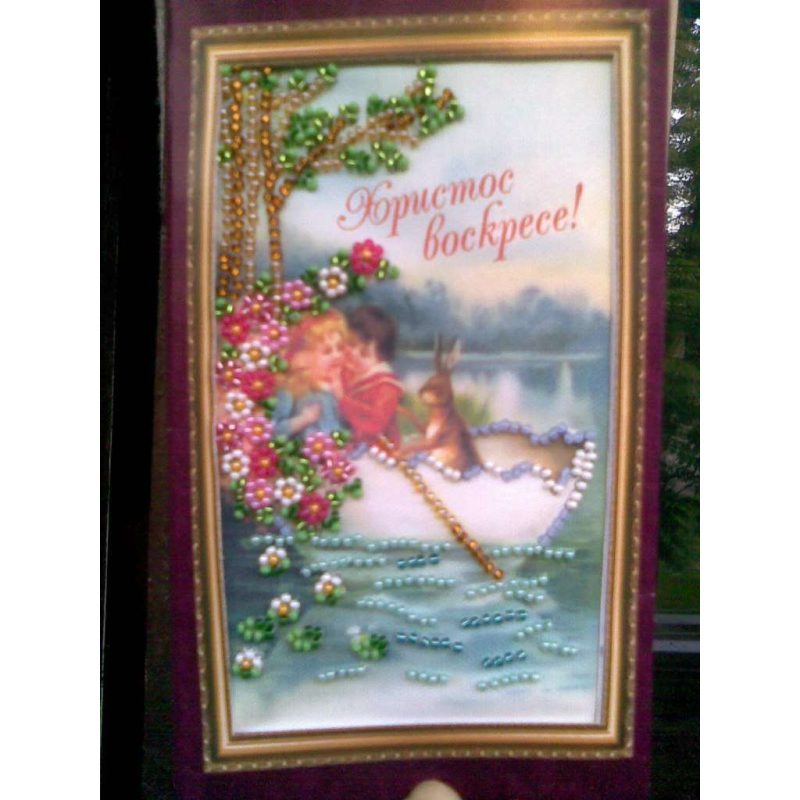 Postcard Bead embroidery kit Easter – 10