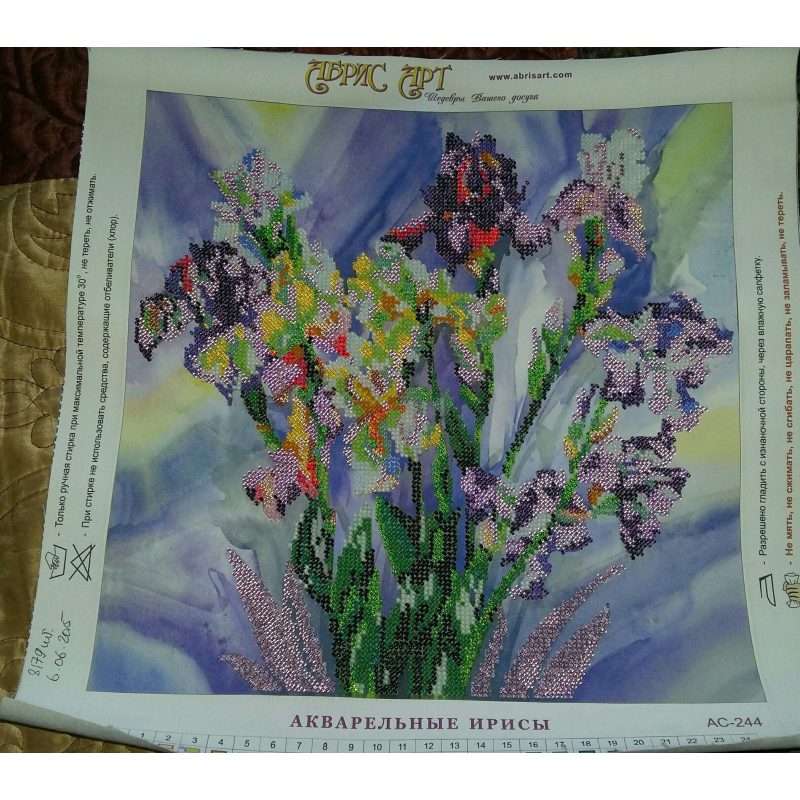 Charts on artistic canvas Aquarelle Irises